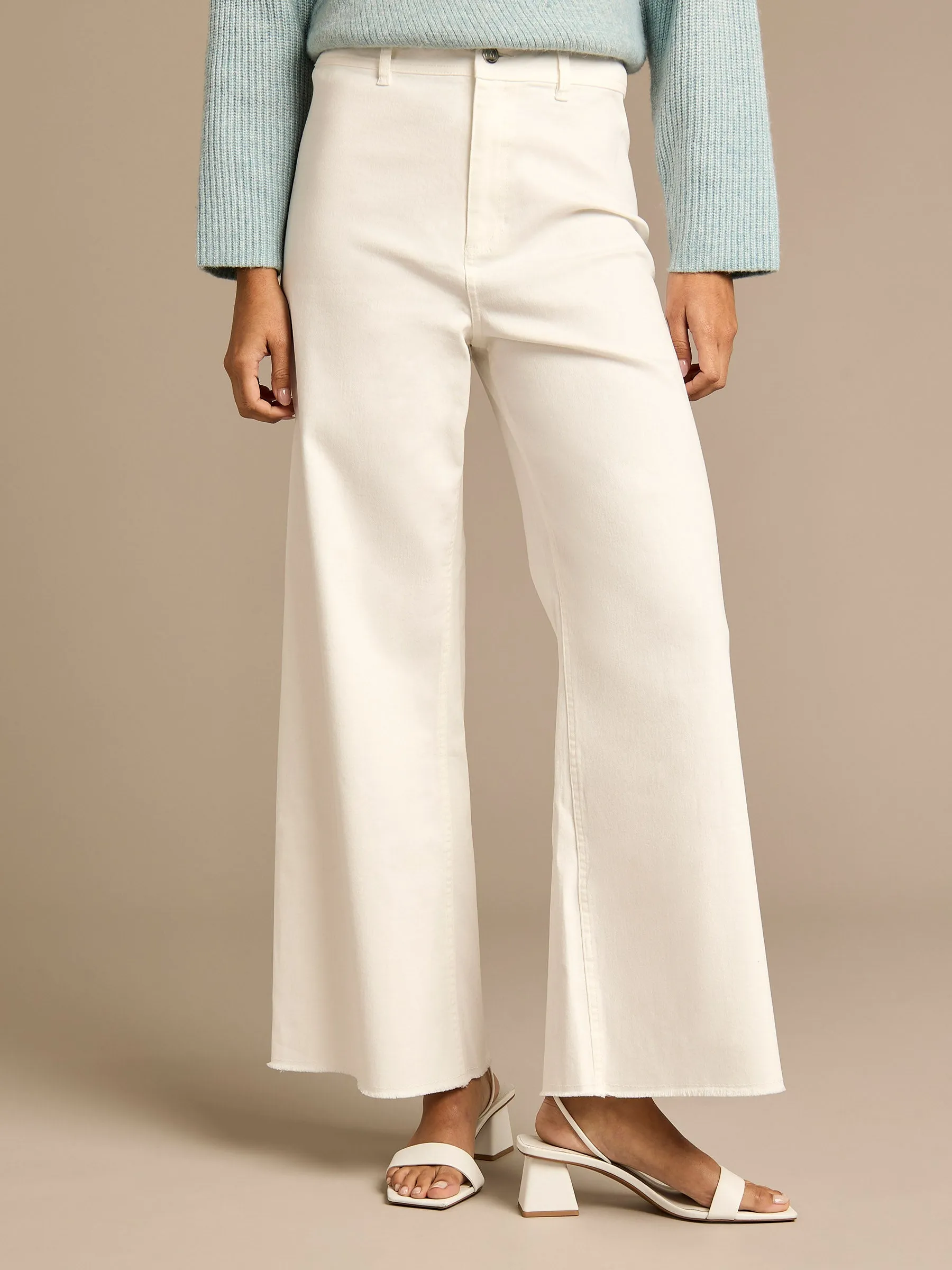 Barie Red Satin Top & Dottie Wide Leg Jean Outfit