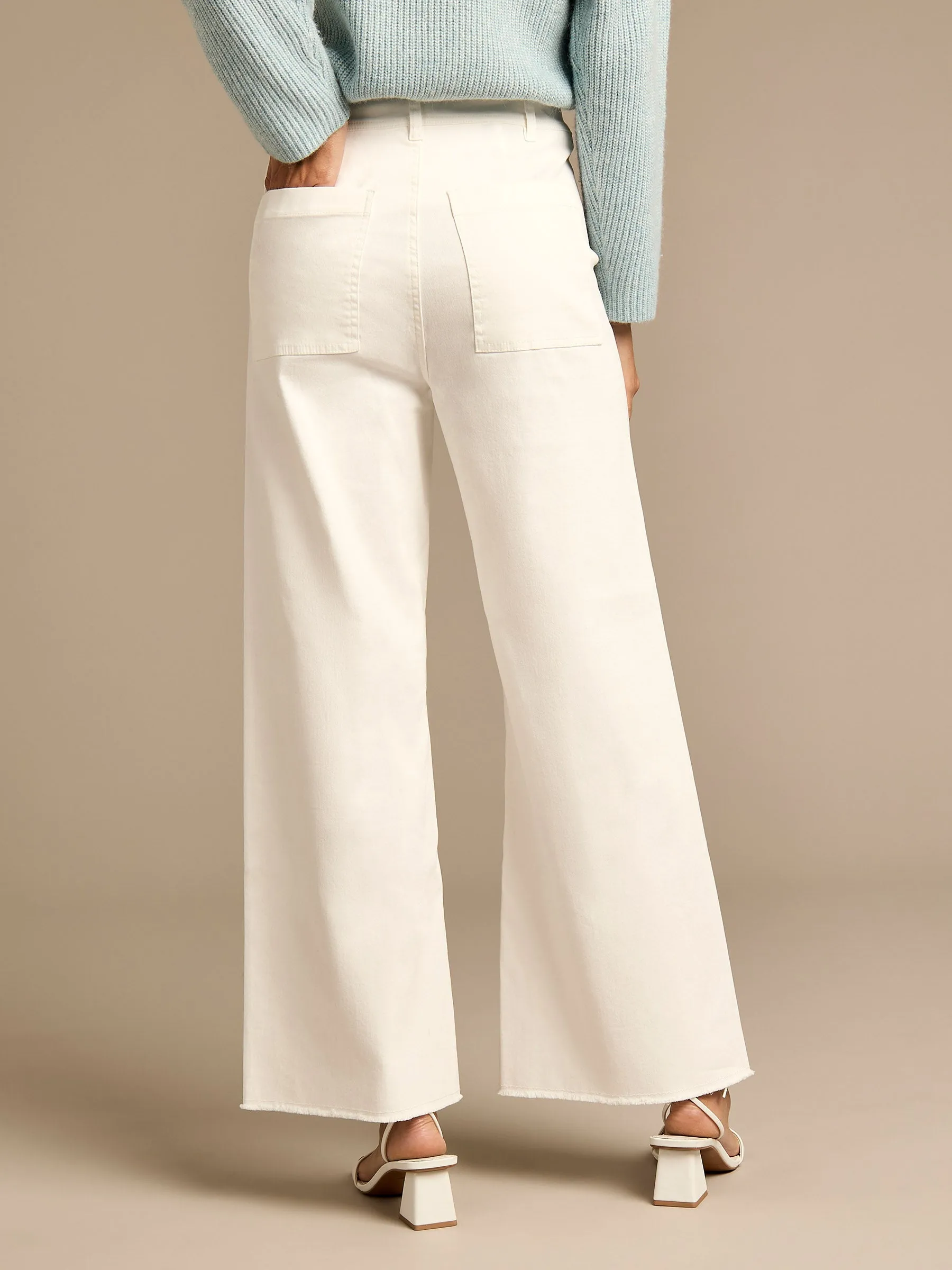 Barie Red Satin Top & Dottie Wide Leg Jean Outfit