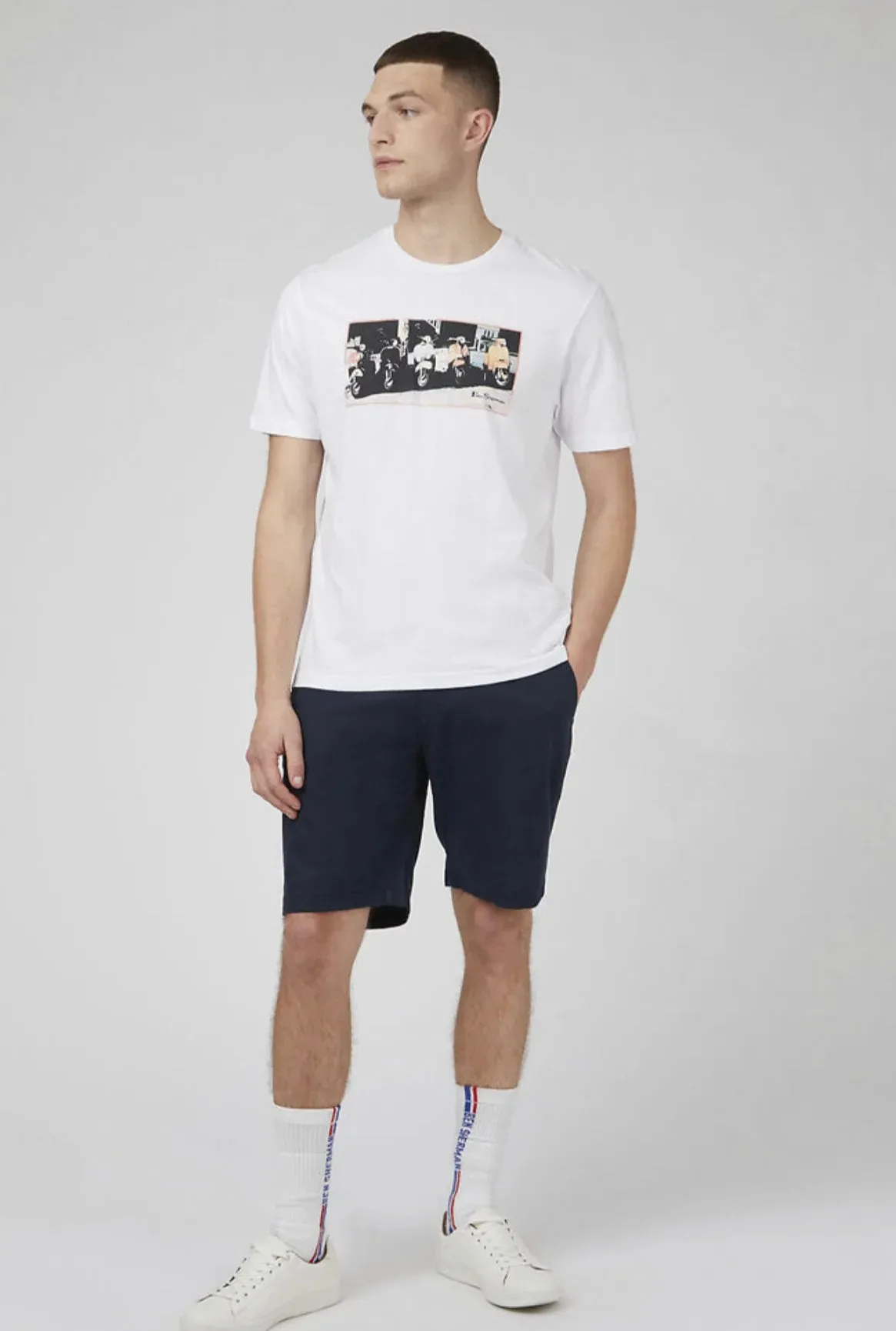 Ben Sherman - Scooter Vibes Print Tee White