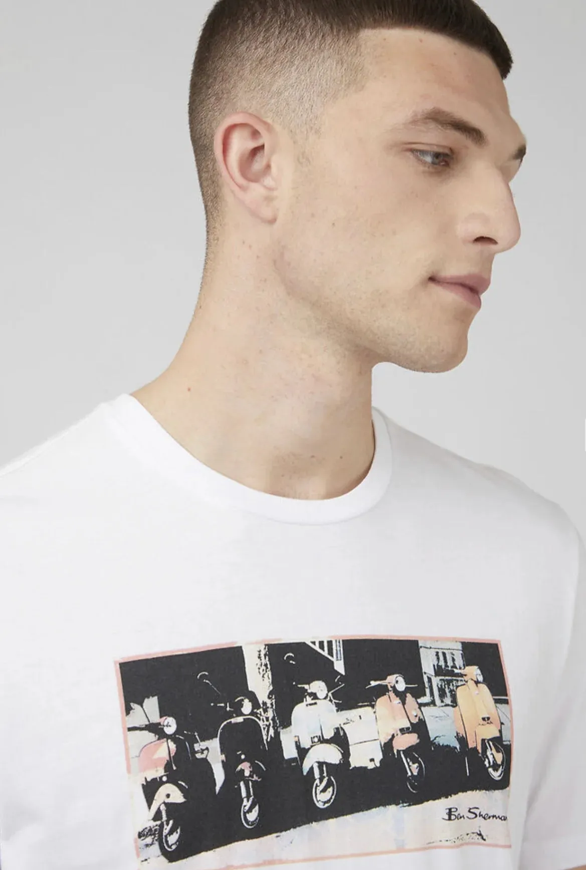Ben Sherman - Scooter Vibes Print Tee White