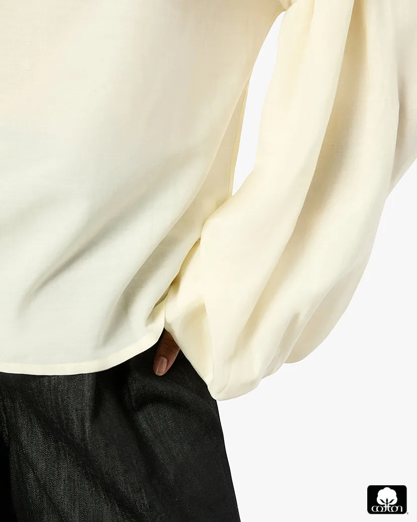 Billow Sleeve Boat Neck Top