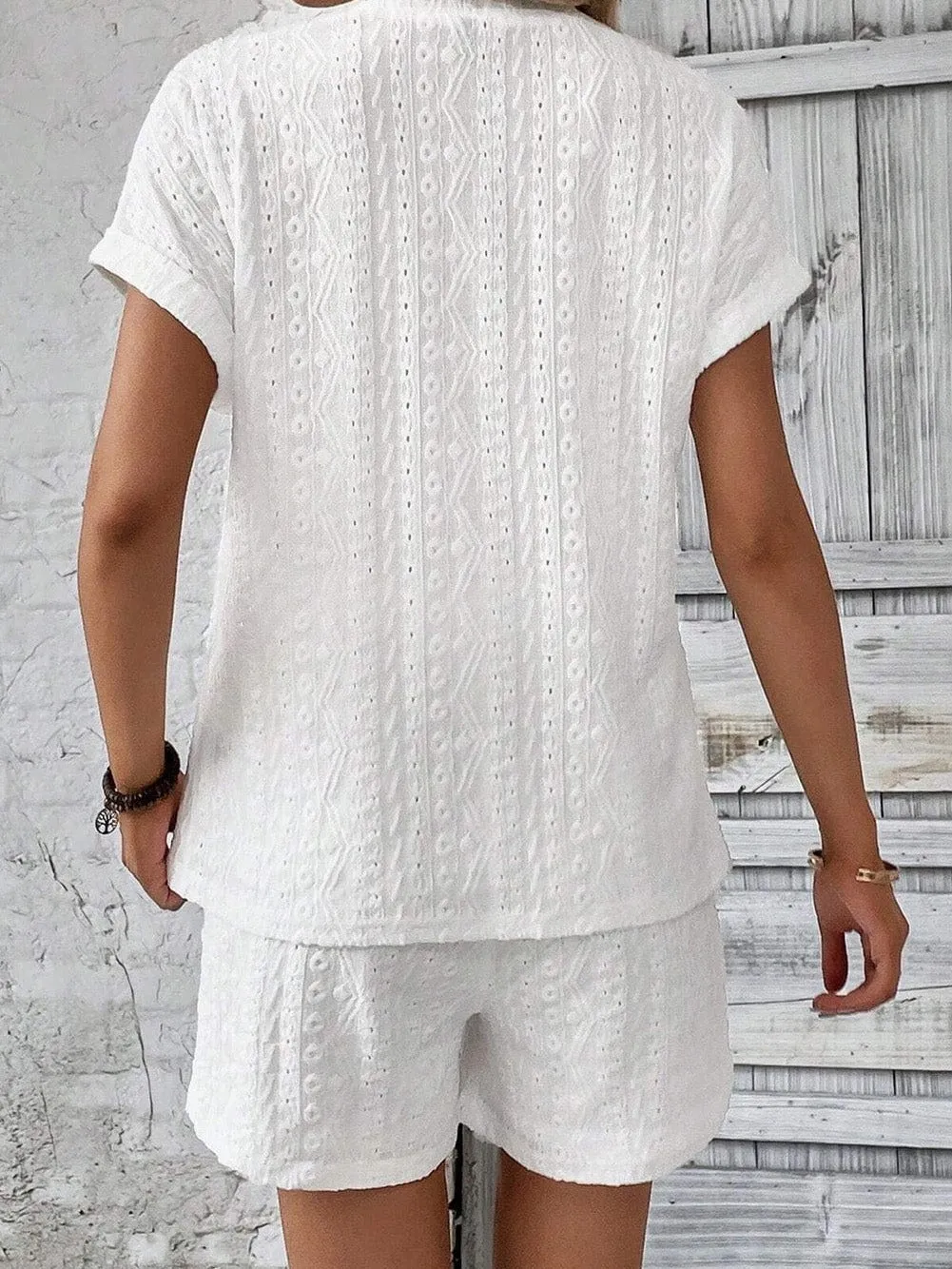 Casual Eyelet Jumpsuit