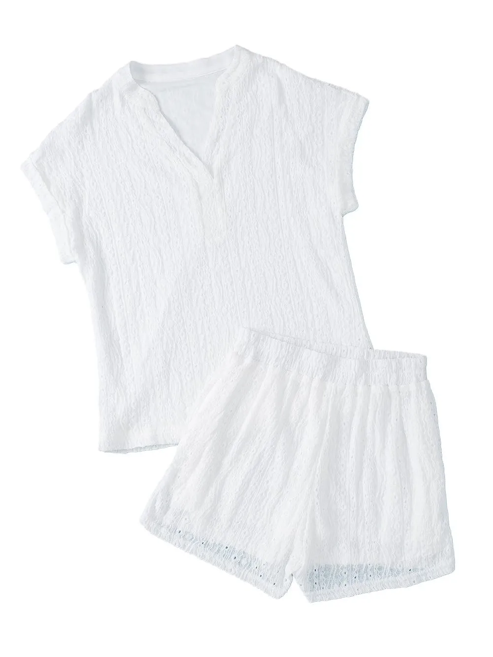 Casual Eyelet Jumpsuit