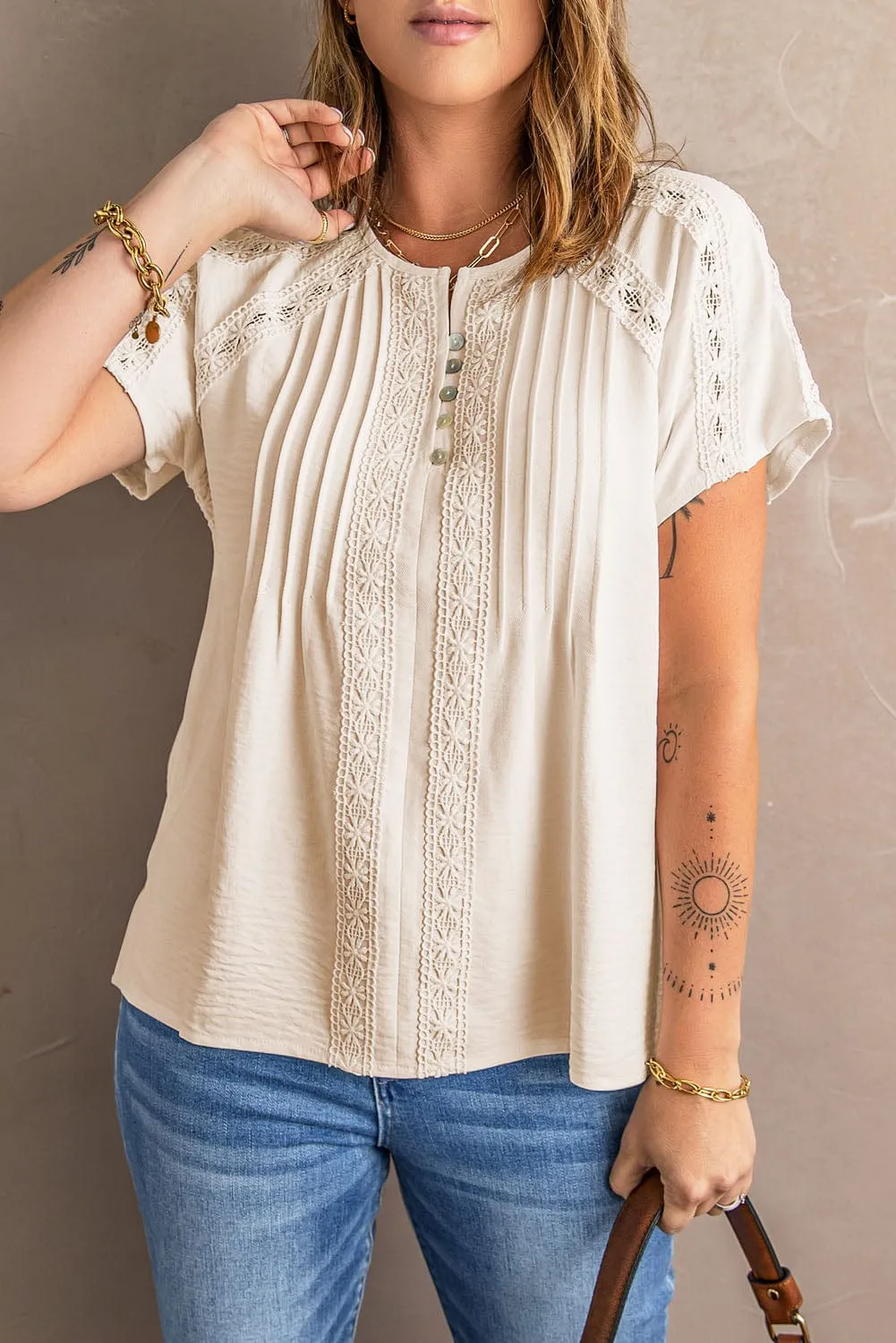Casual Eyelet Jumpsuit