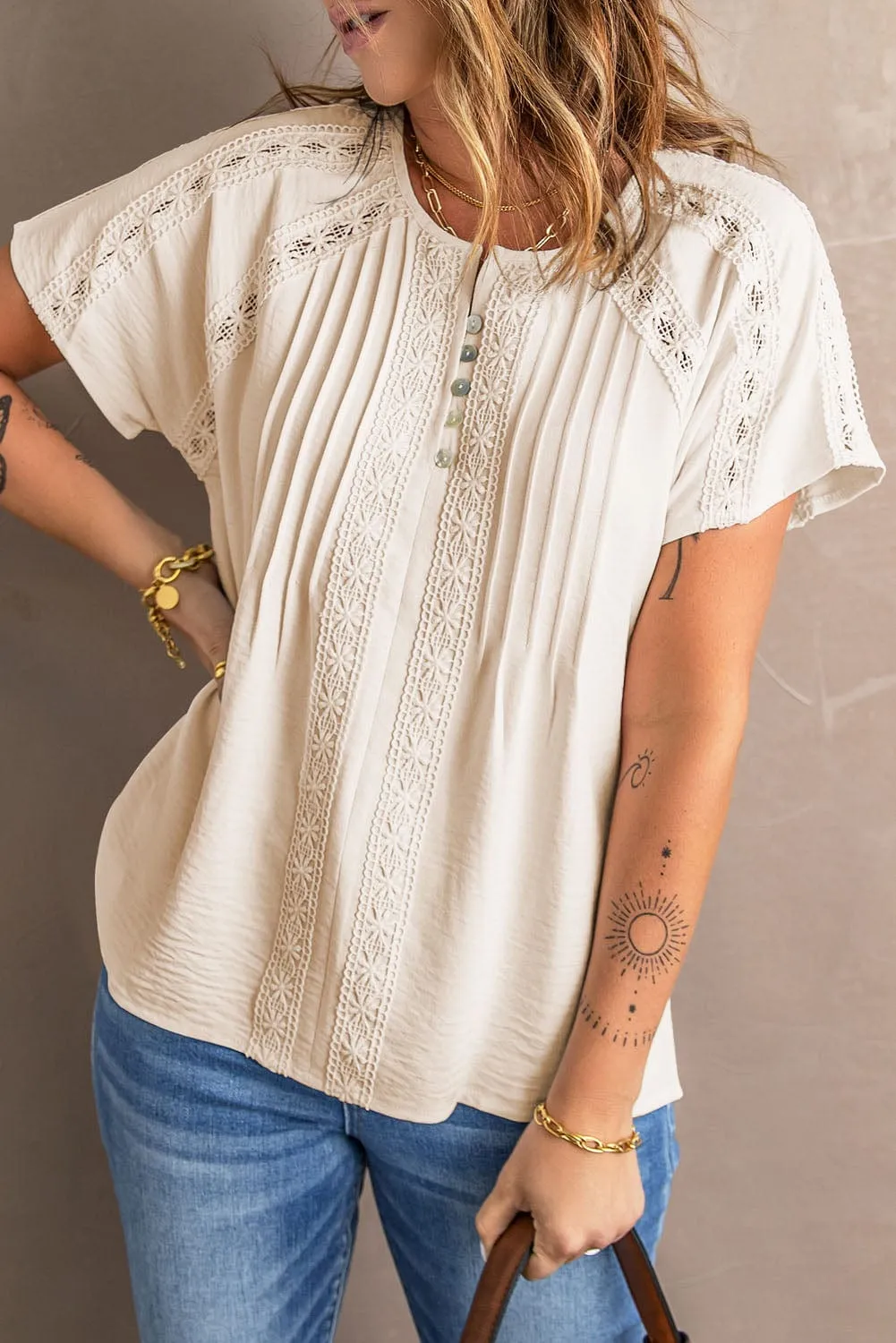 Casual Eyelet Jumpsuit