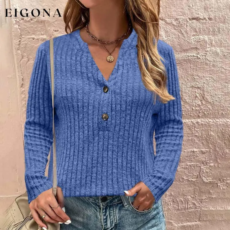 Casual Solid Color Blouse