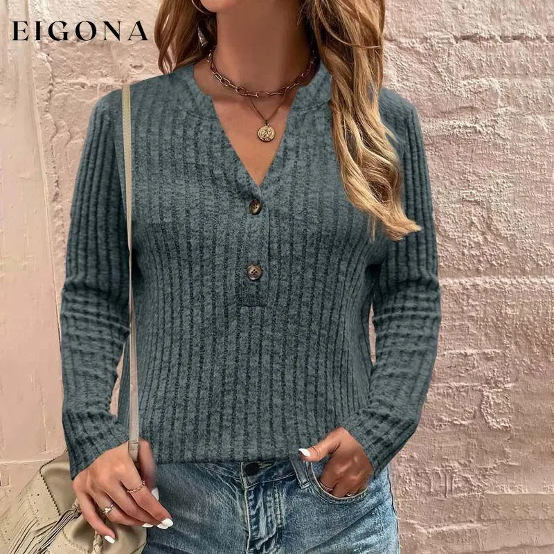 Casual Solid Color Blouse