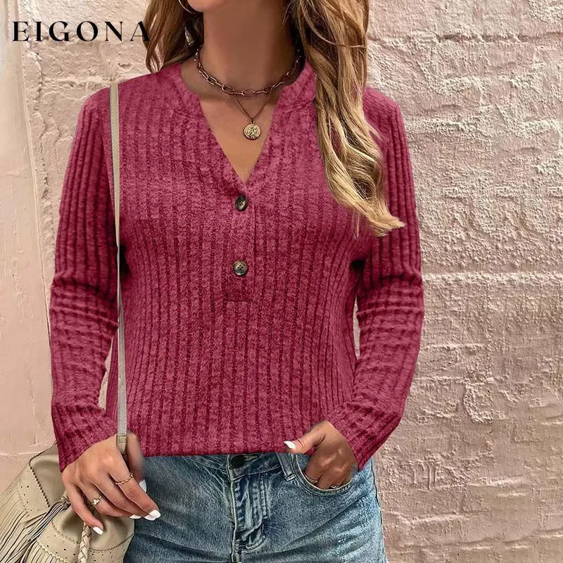 Casual Solid Color Blouse
