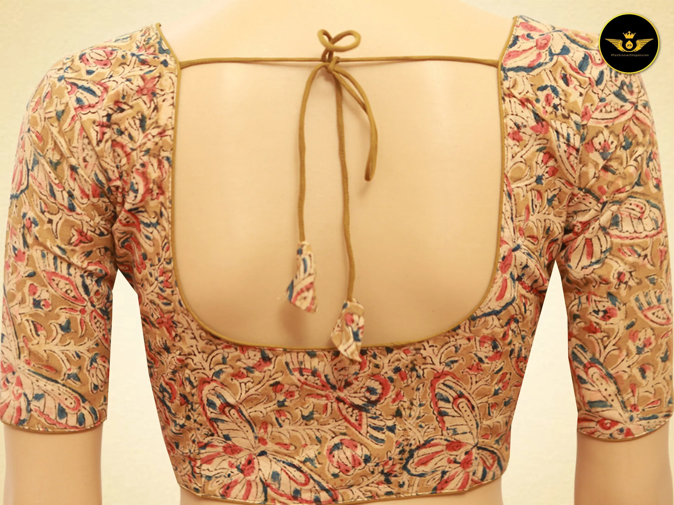 Classic Kalamkari Cotton Fabric Readymade Padded Blouse