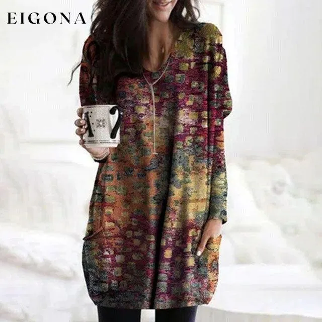 Colorful Print Casual Blouse
