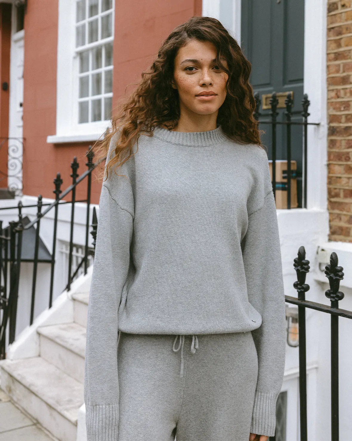 Cotton Cashmere Blend Knitted Sweatshirt