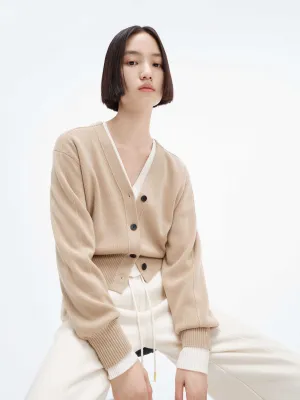 Cropped Wool Knitted Cardigan