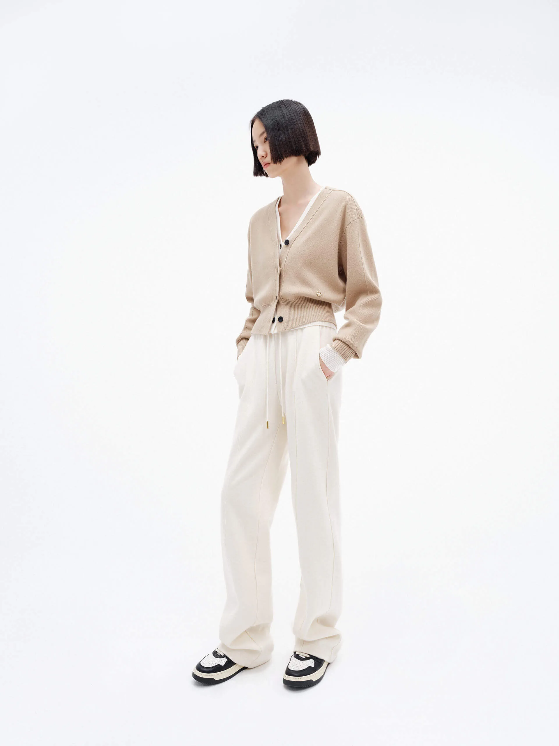 Cropped Wool Knitted Cardigan