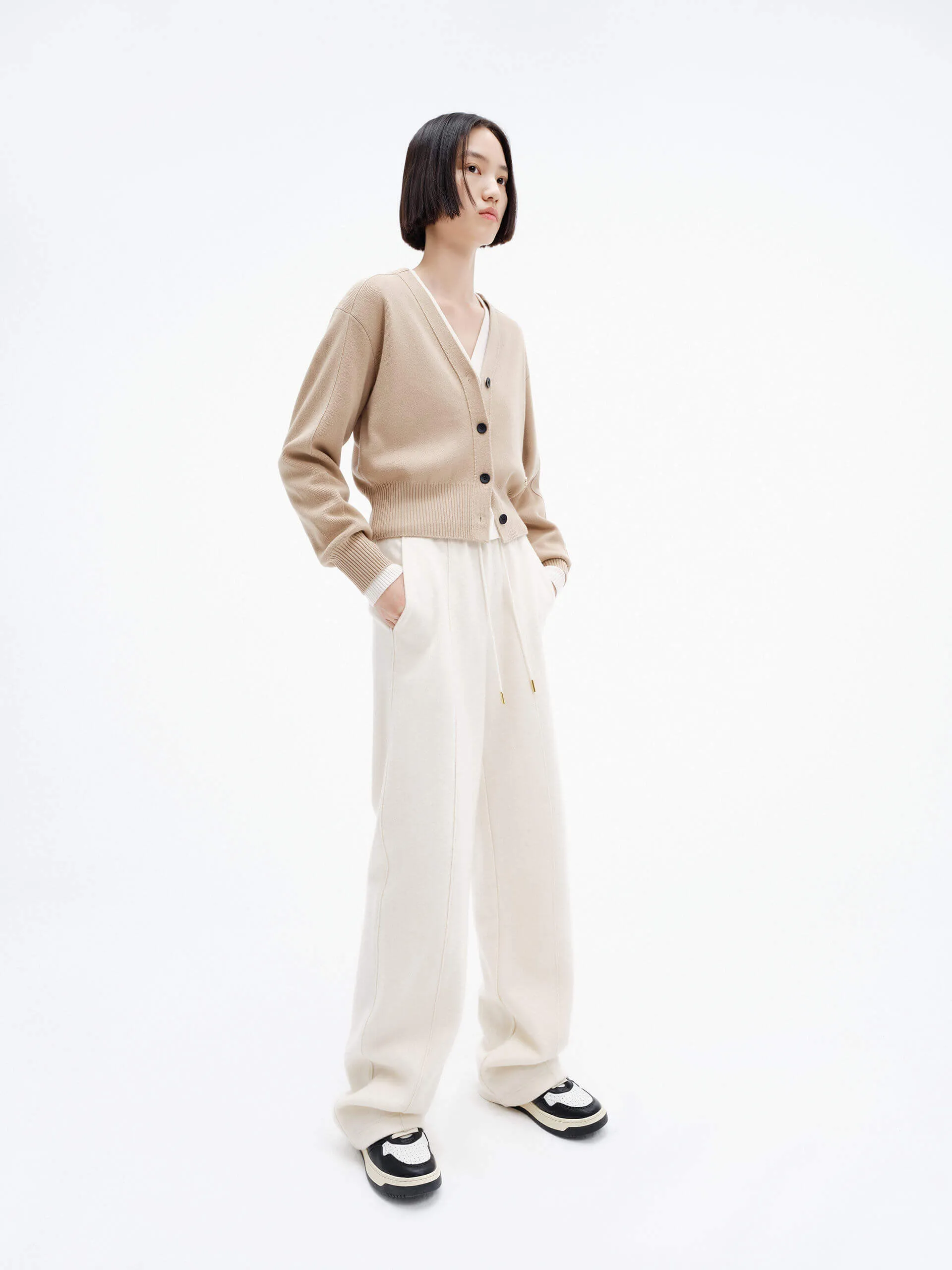 Cropped Wool Knitted Cardigan