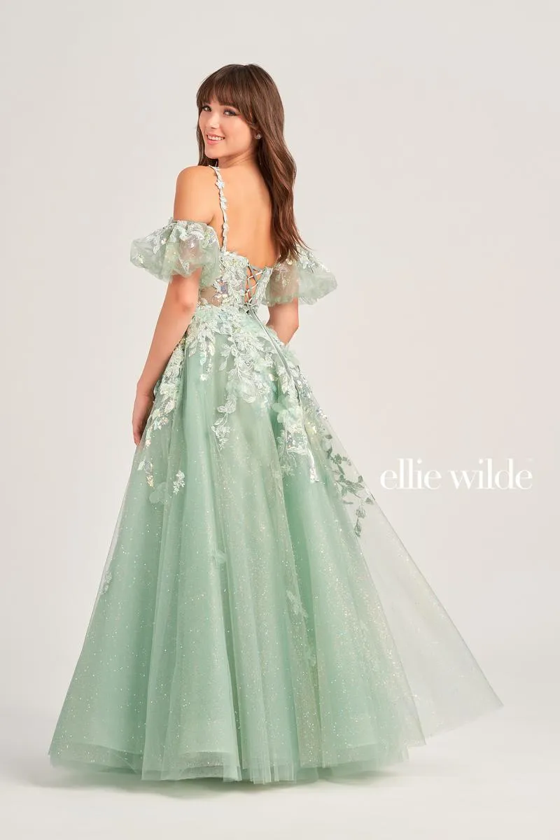 Ellie Wilde A-Line Off Shoulder Prom Dress EW35205