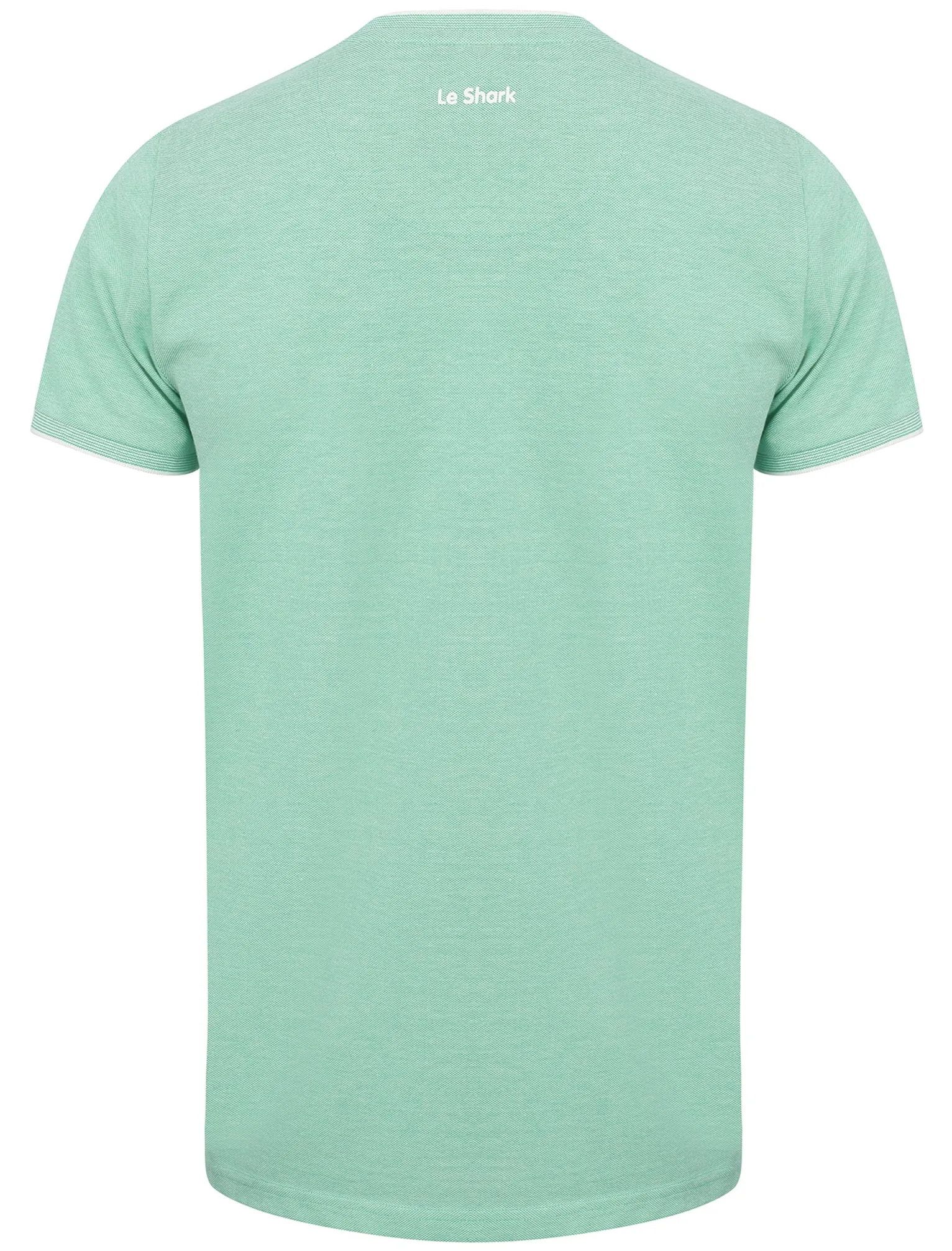 Elmington Pique V Neck Cotton Top in Mint / White - Le Shark