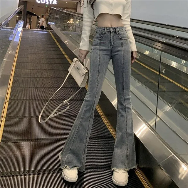FashionSierra - High Waisted Trumpet Ladies Skinny Jeans