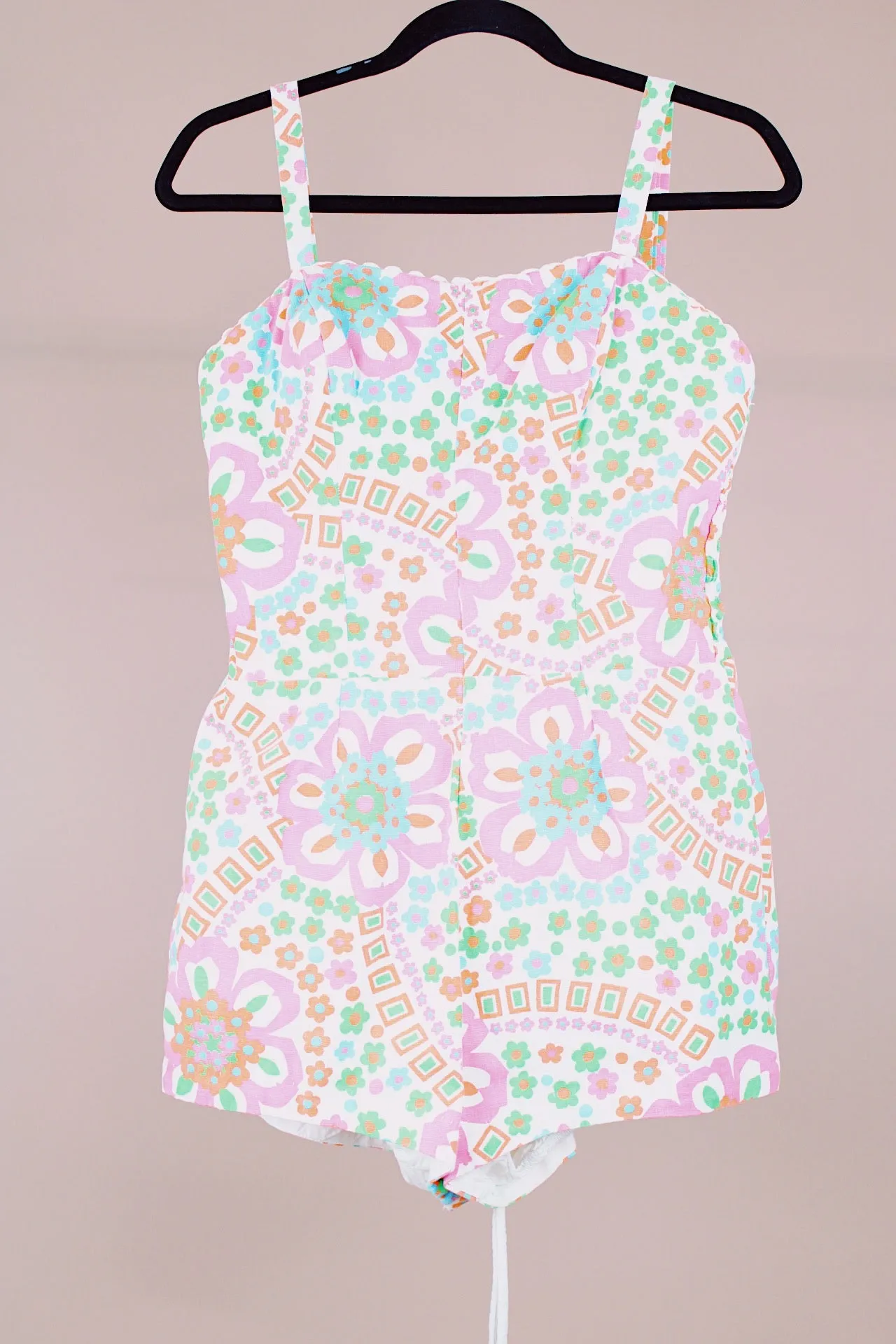 Floral Printed Vintage Swimsuit Romper
