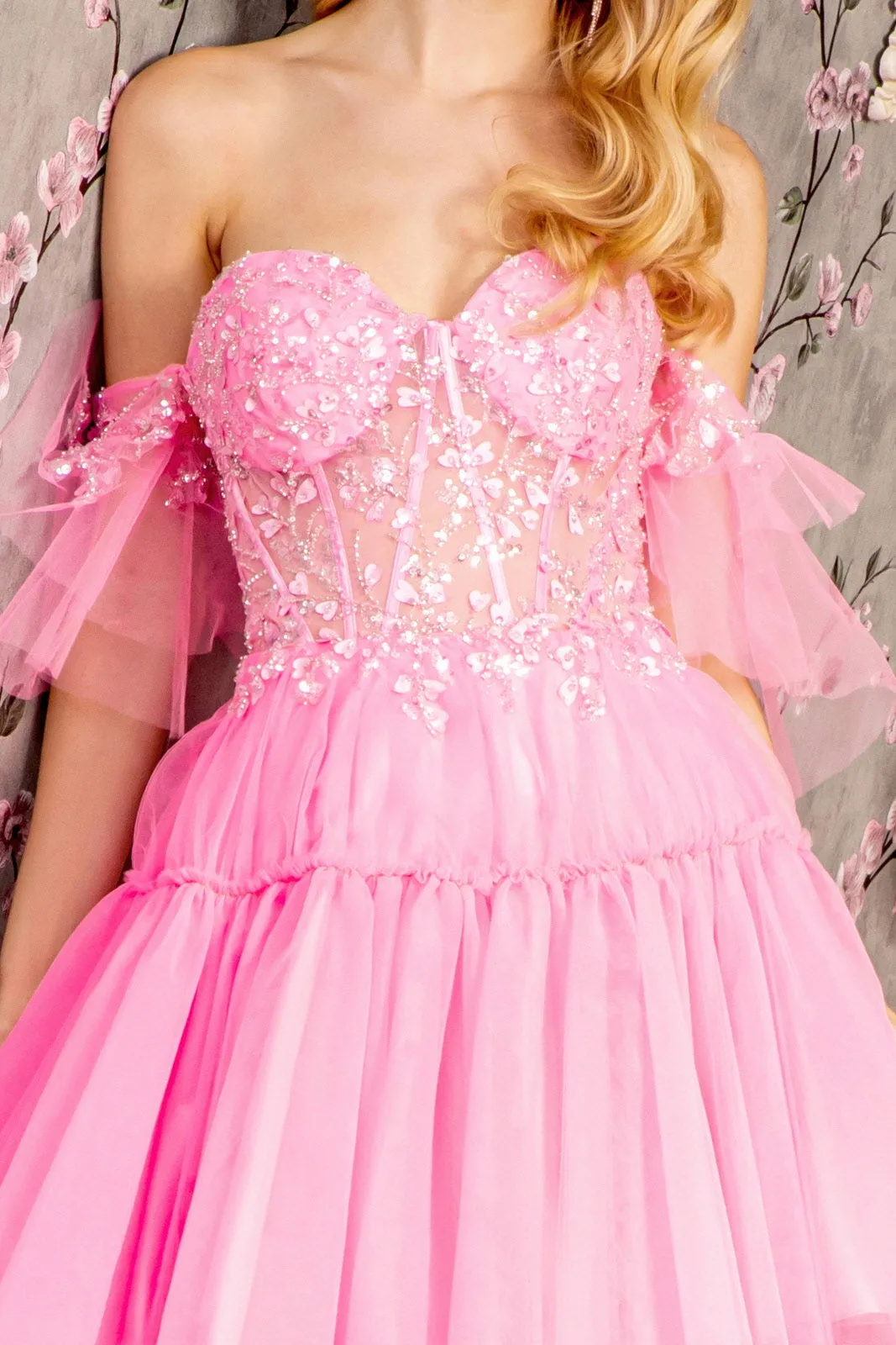GLS BY GLORIA GL3396 Off-Shoulder A-Line Evening Dress