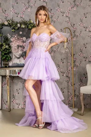 GLS BY GLORIA GL3396 Off-Shoulder A-Line Evening Dress