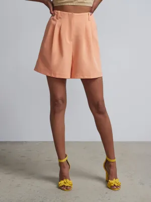 High-Waisted Wide-Leg Pleated Short