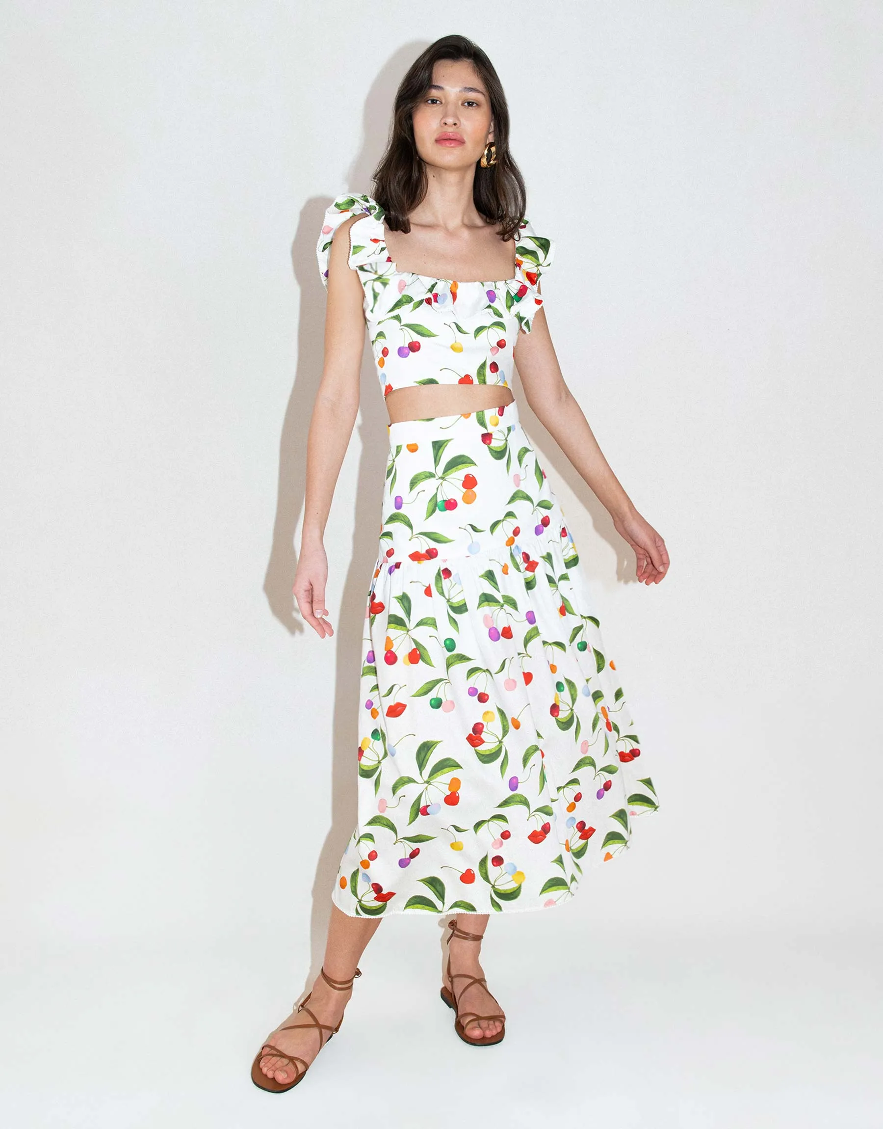 Jazz Cotton Top - Cherry White - SALE