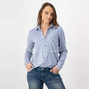 Just White Long Sleeve Printed Blouse – Style J1203