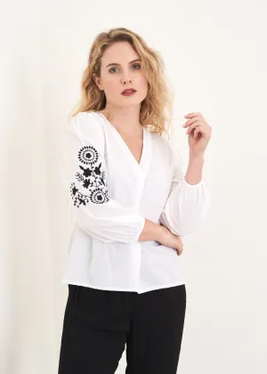 KAT EMBROIDERED SLEEVE SHIRT