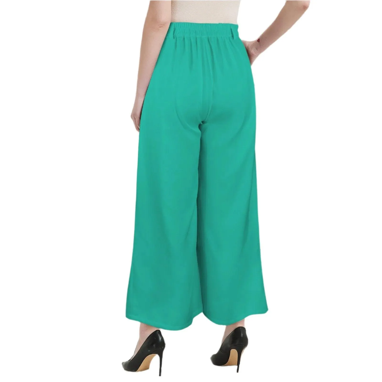 Kume Green High Rise Wide Leg Pants