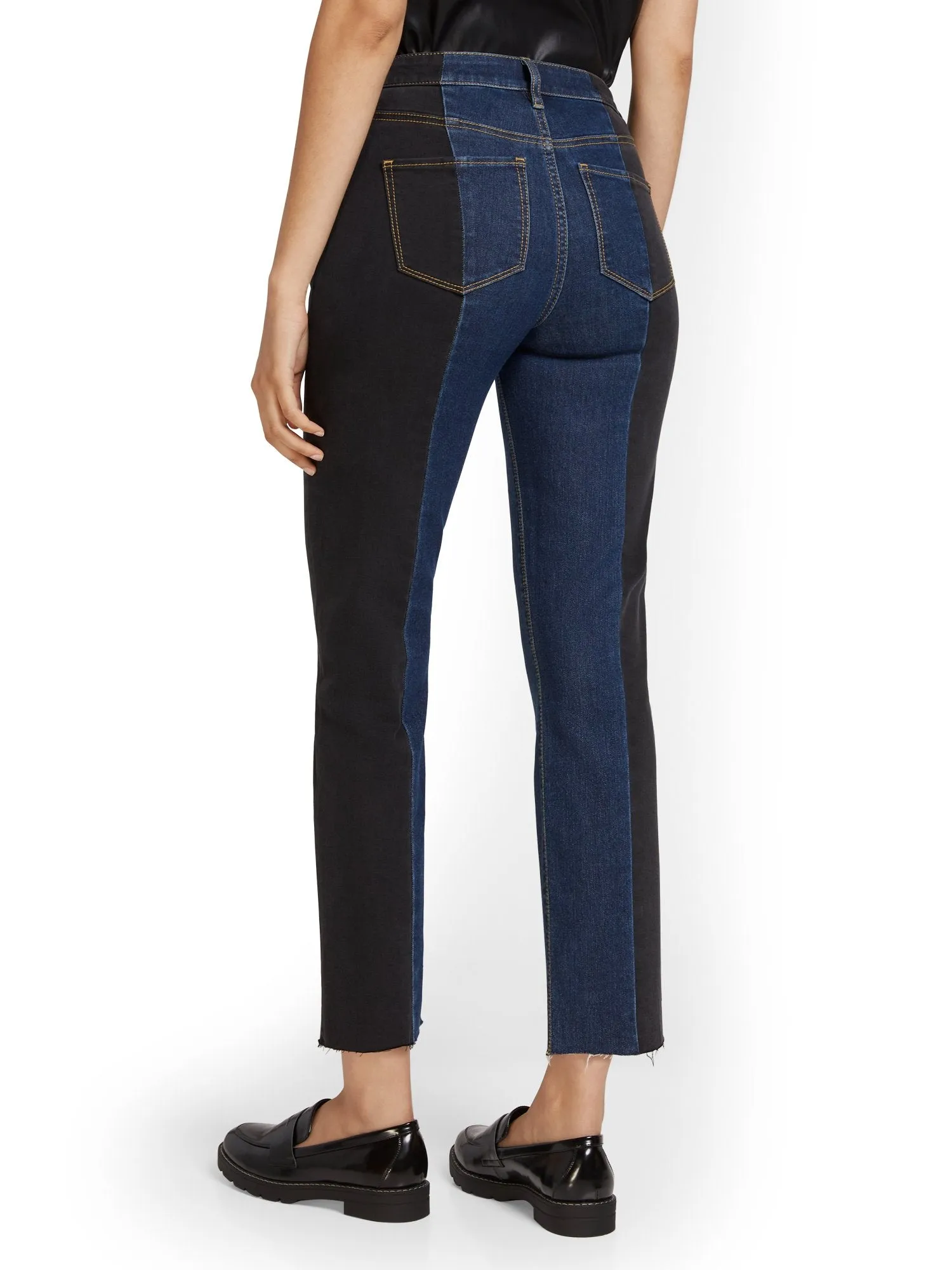 Lexi High-Waisted Colorblock Relaxed Jeans