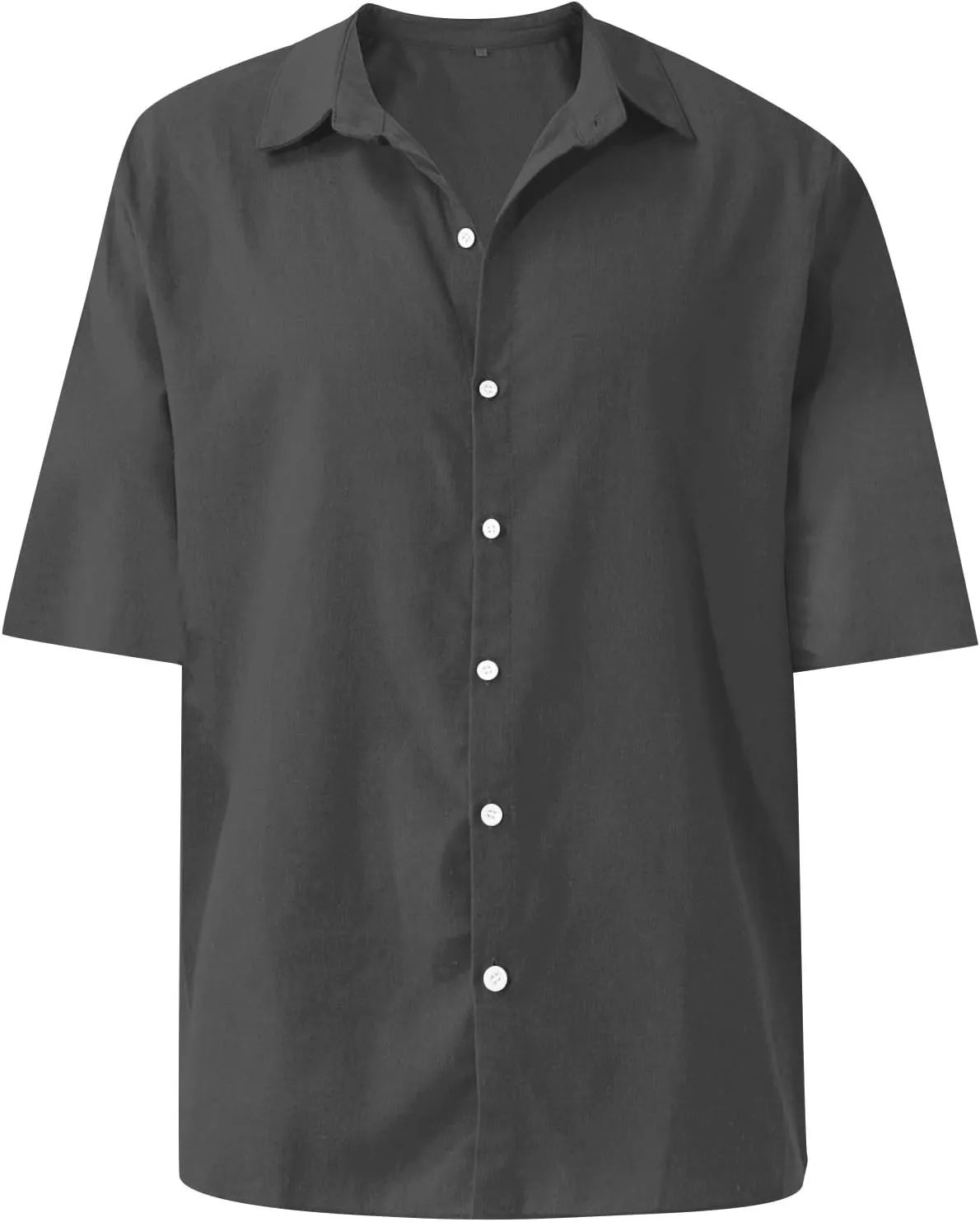 Men's Button Down Shirts Solid Color Hawaiian Beach Shirt Short Sleeve Summer Dress Tops Casual Shirts, M-4XL