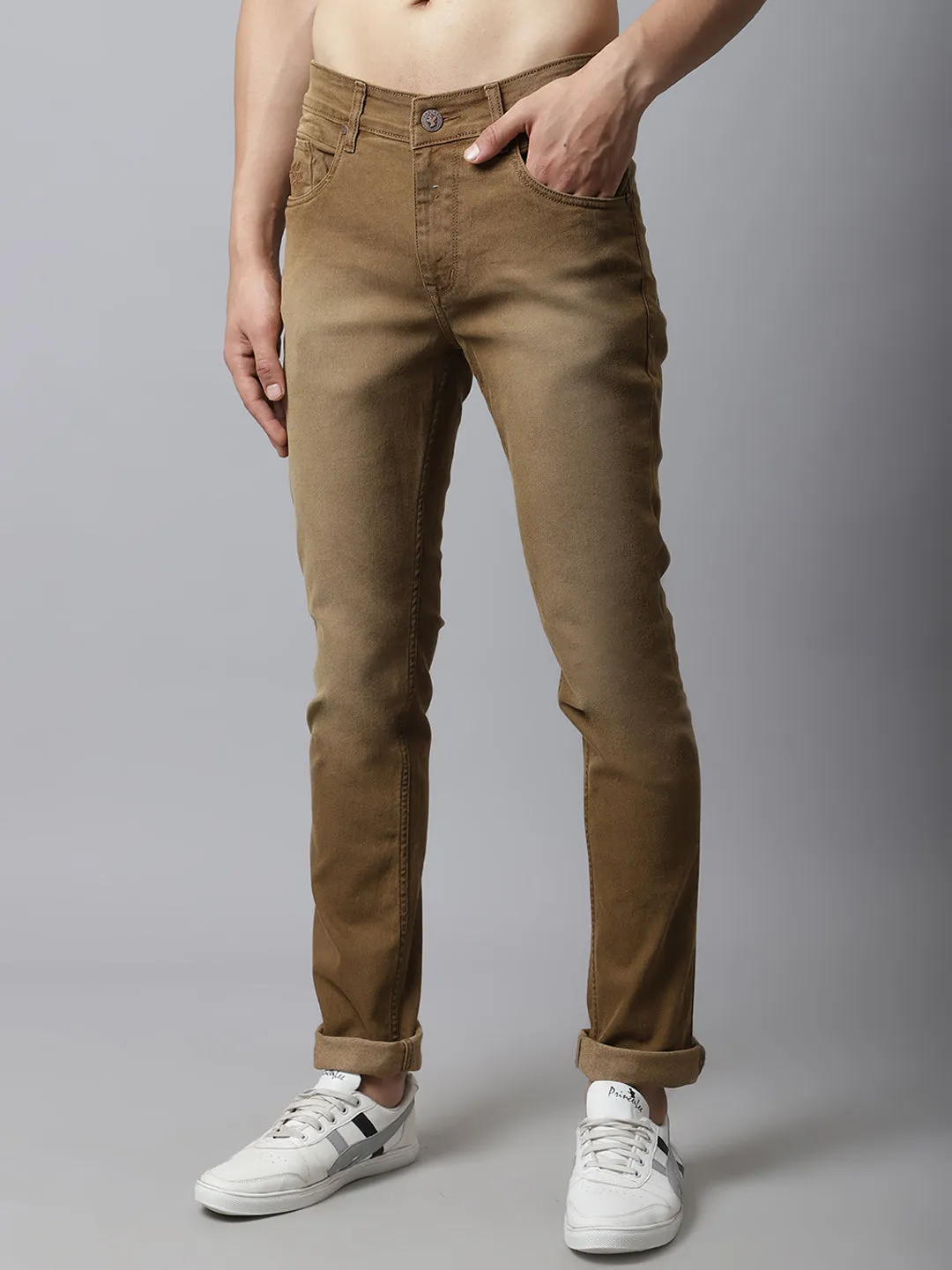 Men's Ultra Narrow fit Medium Fade Brown  Jeans
