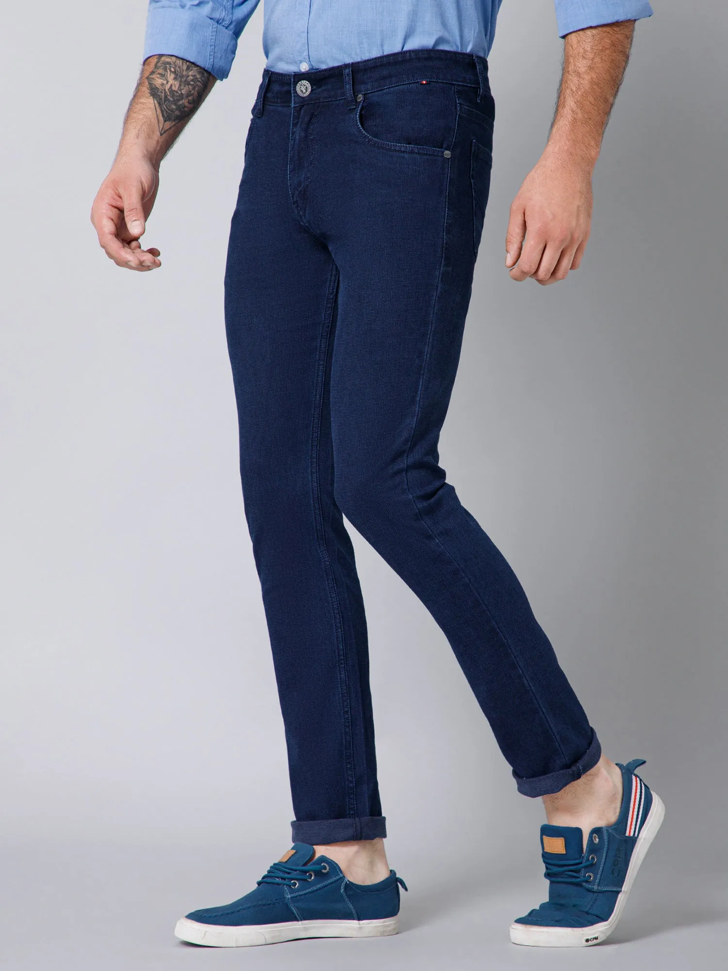 Men's Ultra Narrow fit No Fade Carbon Blue  Jeans