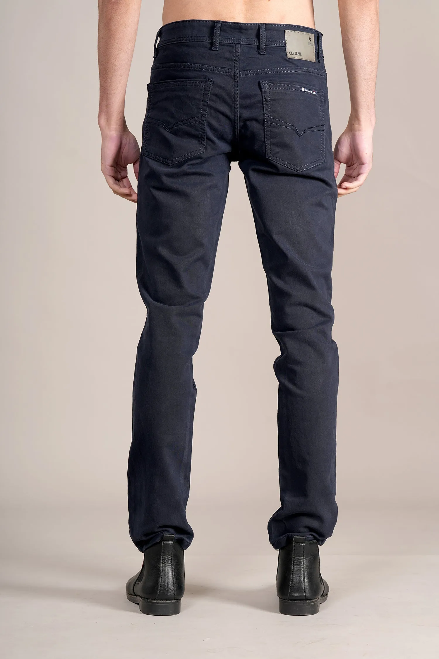 Men's Ultra Narrow Fit Solid Navy Jeans