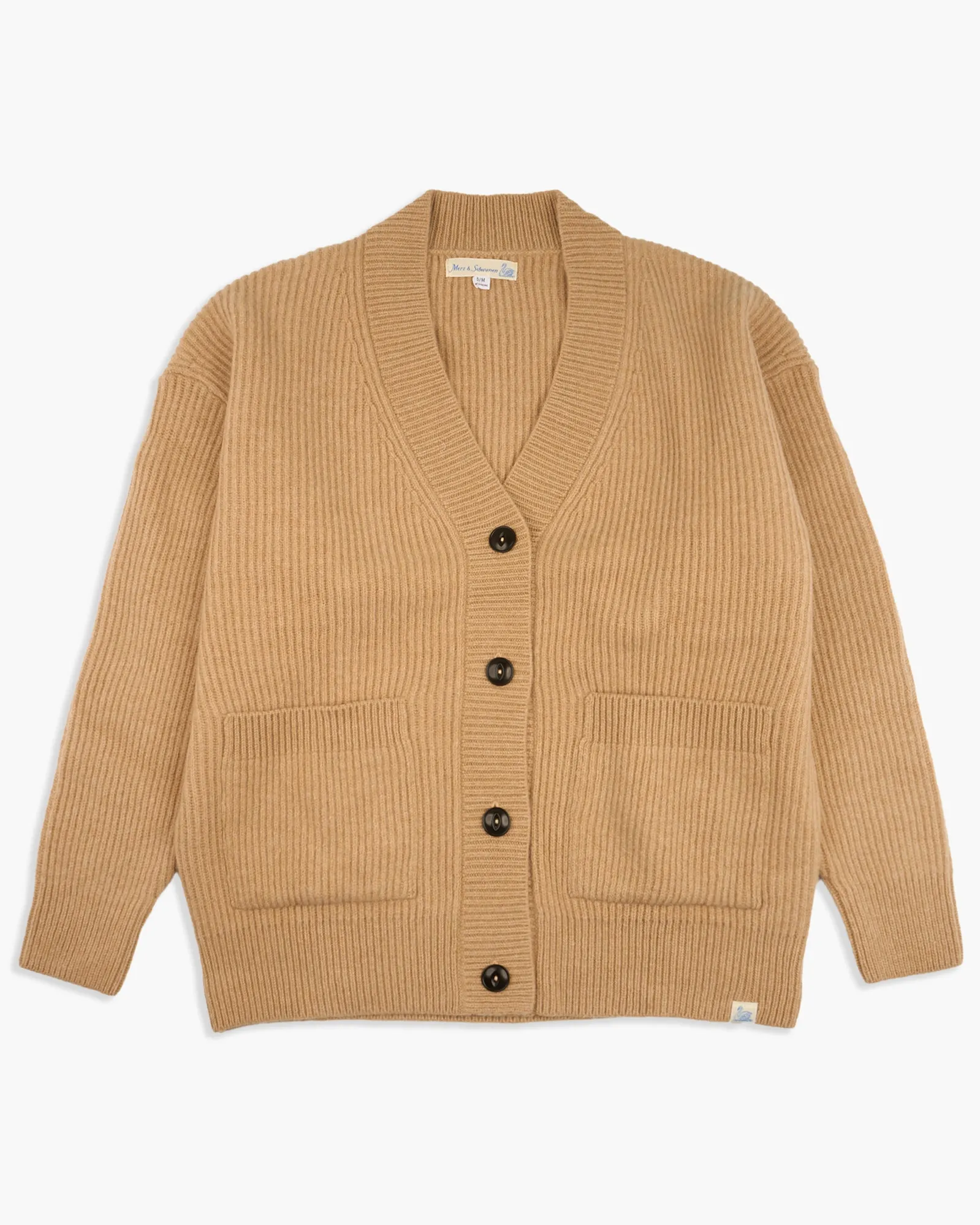Merz B Schwanen Good Basics LOCG01 Merino Wool & Cashmere Oversized Cardigan - Toffee