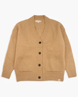 Merz B Schwanen Good Basics LOCG01 Merino Wool & Cashmere Oversized Cardigan - Toffee