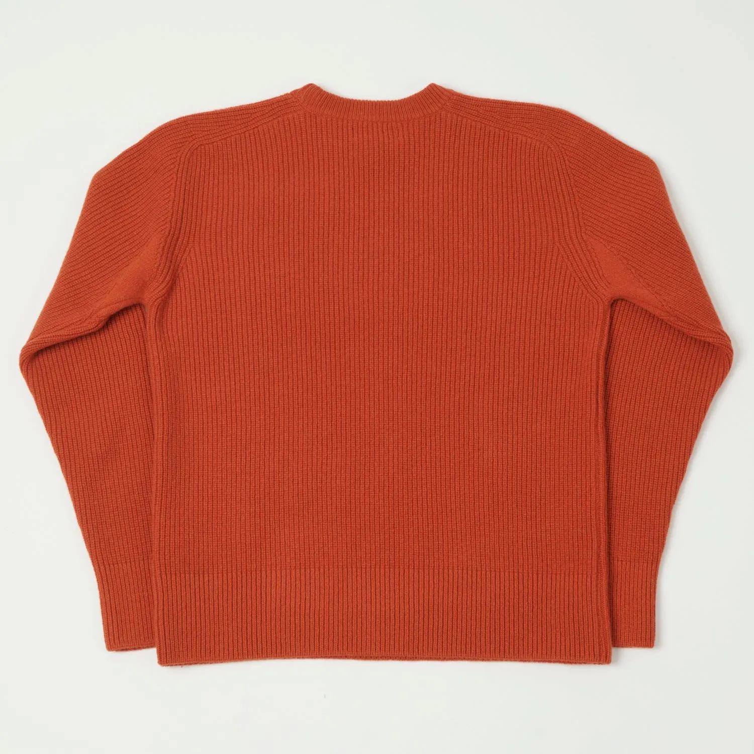 Merz b. Schwanen LOCC02 Ribbed Knit Crew Neck Pullover - Rust