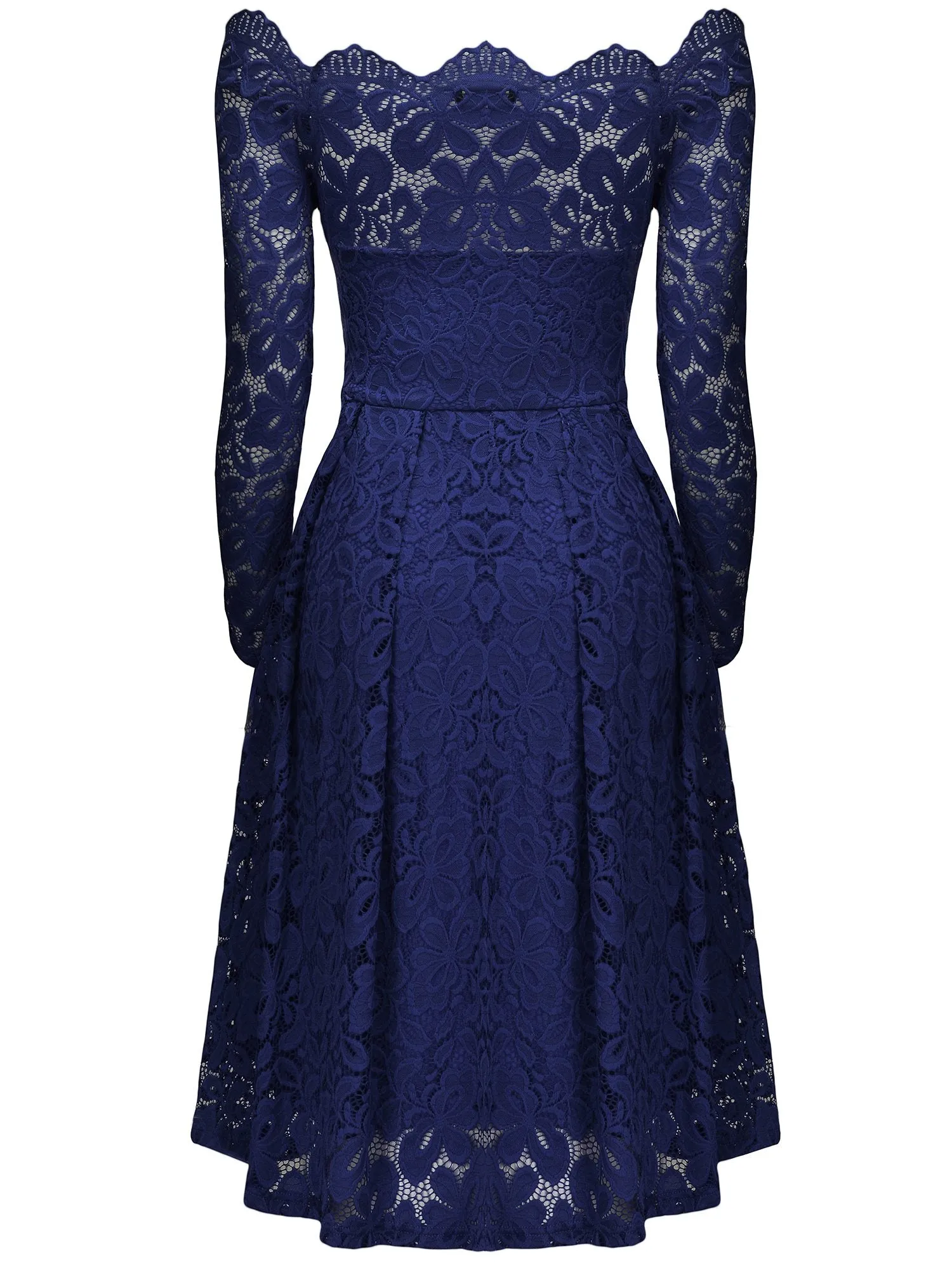 Off-Shoulder Long Sleeve Lace Dress