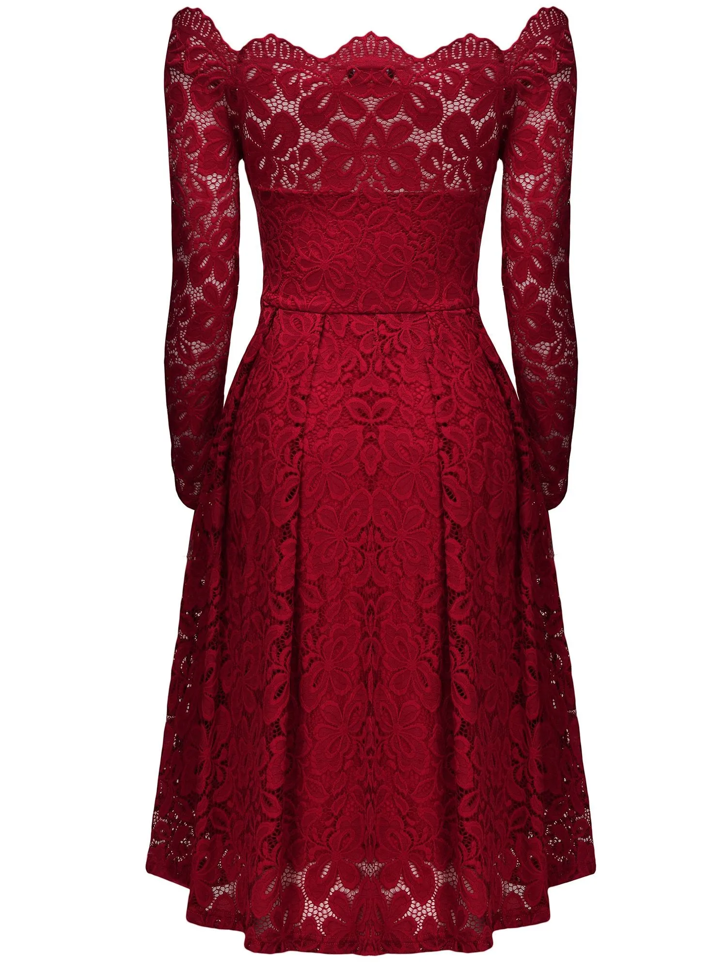 Off-Shoulder Long Sleeve Lace Dress
