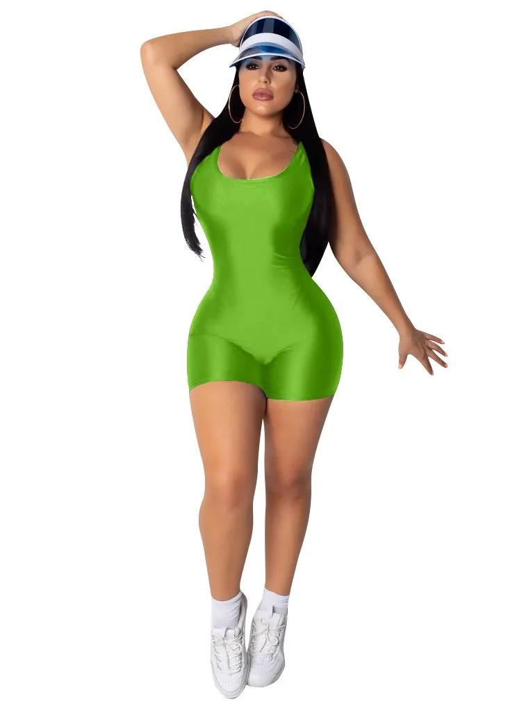 One Piece Jumpsuit  Shorts Romper Candy Backless Playsuit