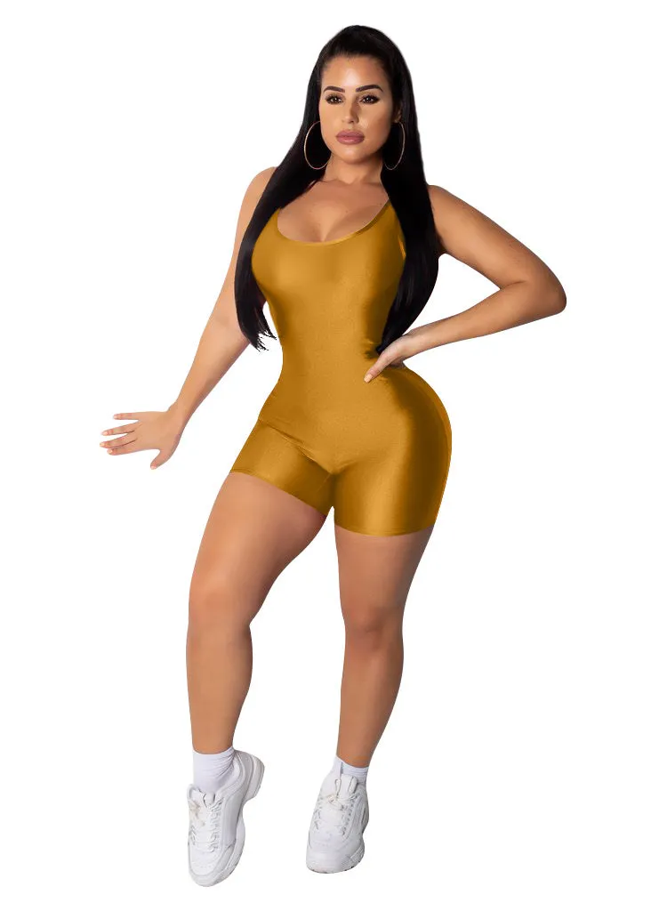 One Piece Jumpsuit  Shorts Romper Candy Backless Playsuit