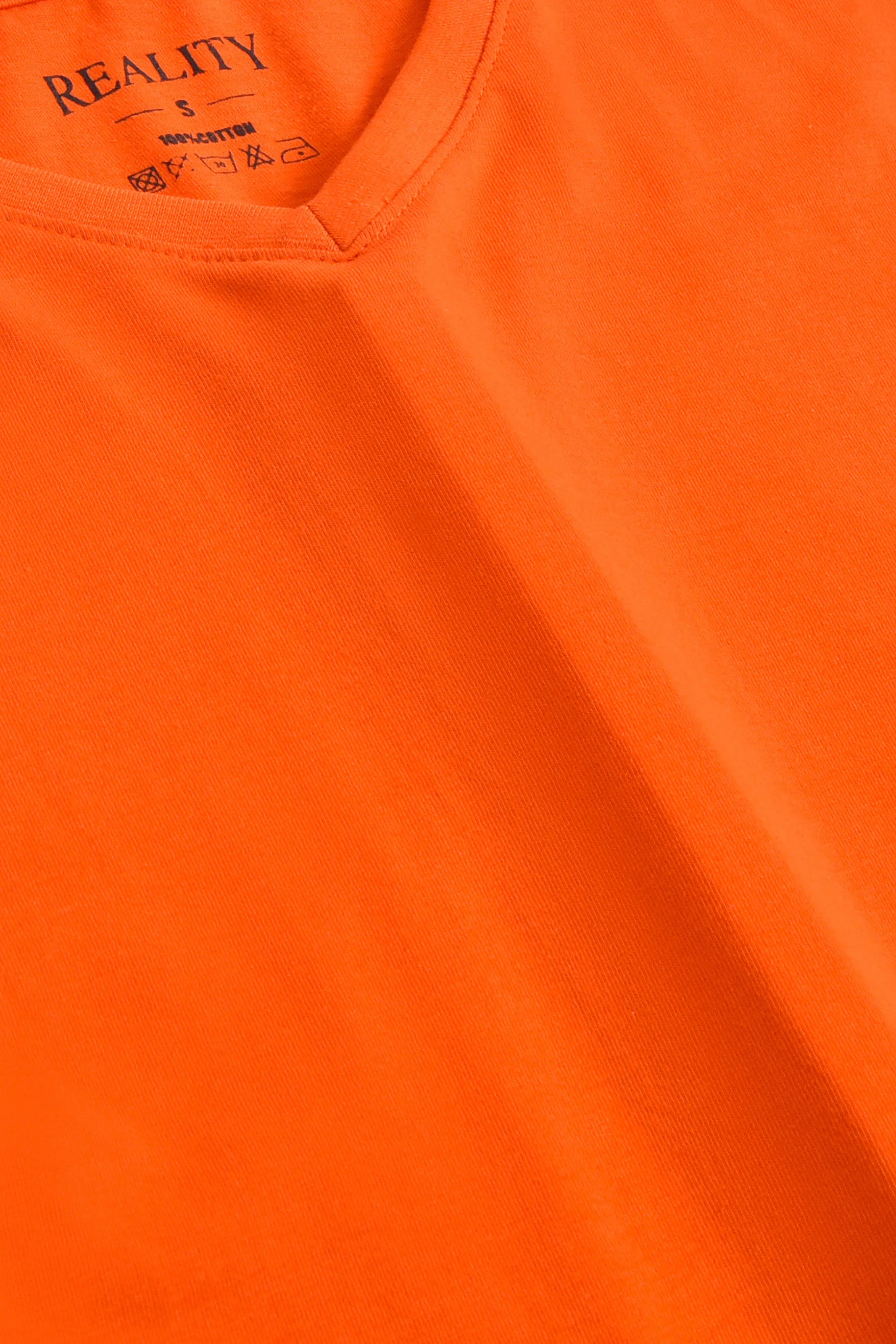 Orange V-Neck T-shirt