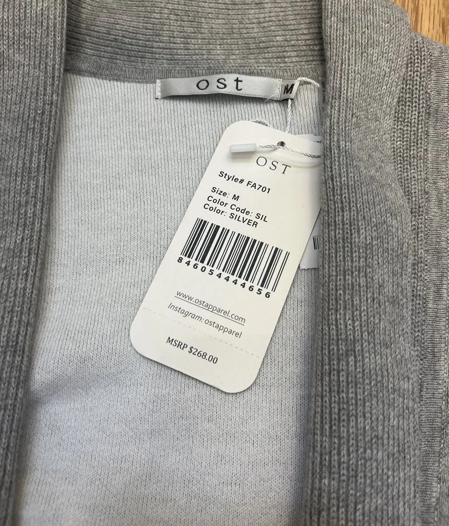 OST open front cardigan with faux fur trim NEW size XS