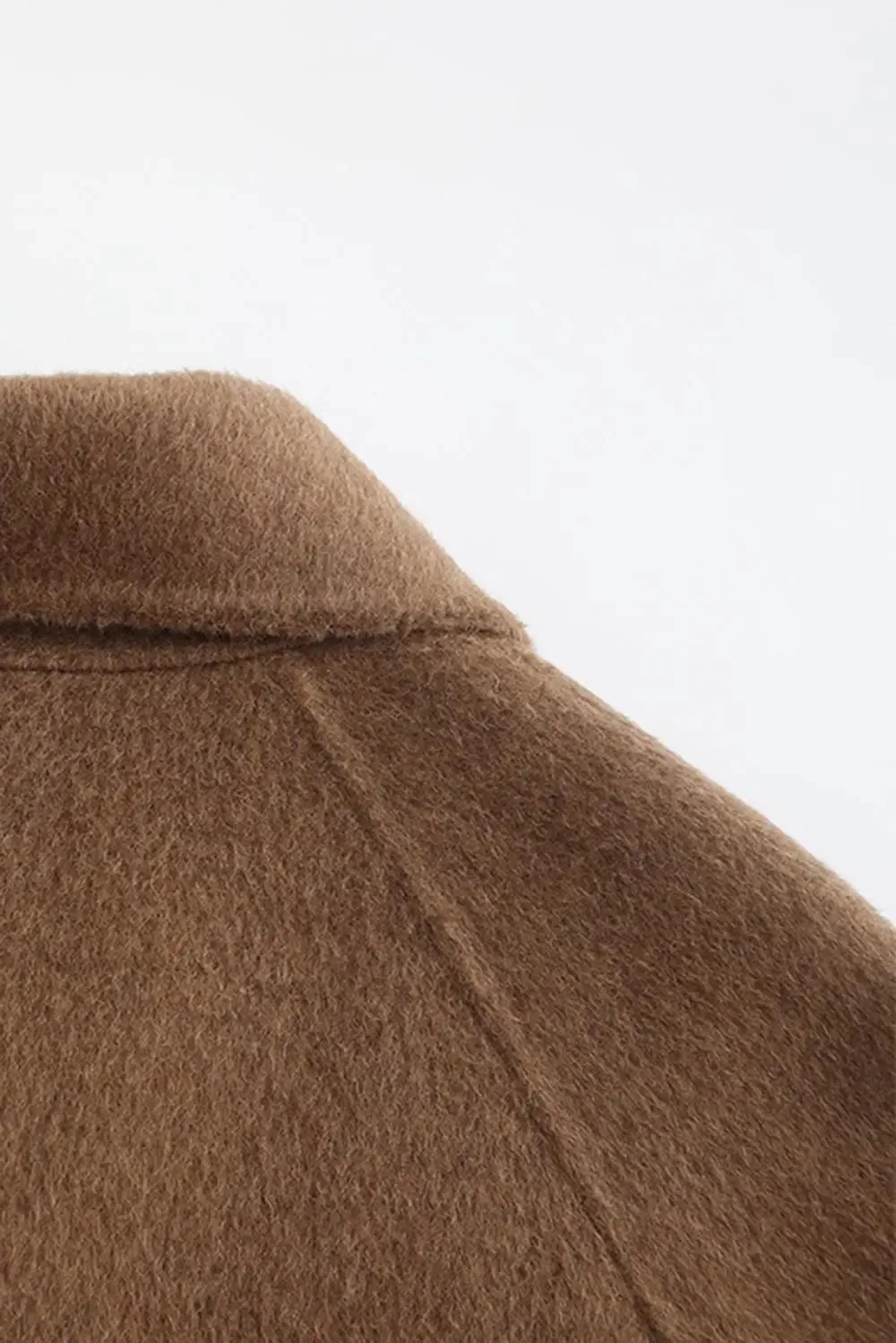 Oversized Wool Alpaca Stand Collar Cape Coat with Belt