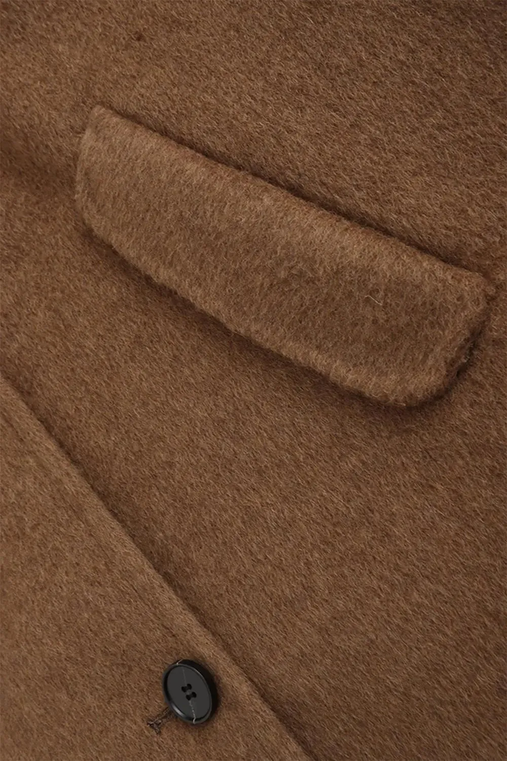 Oversized Wool Alpaca Stand Collar Cape Coat with Belt