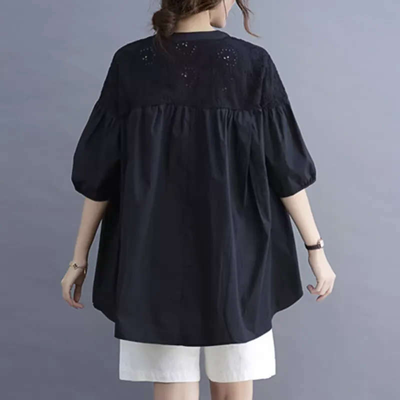 Plus Size Puff Sleeve Blouse