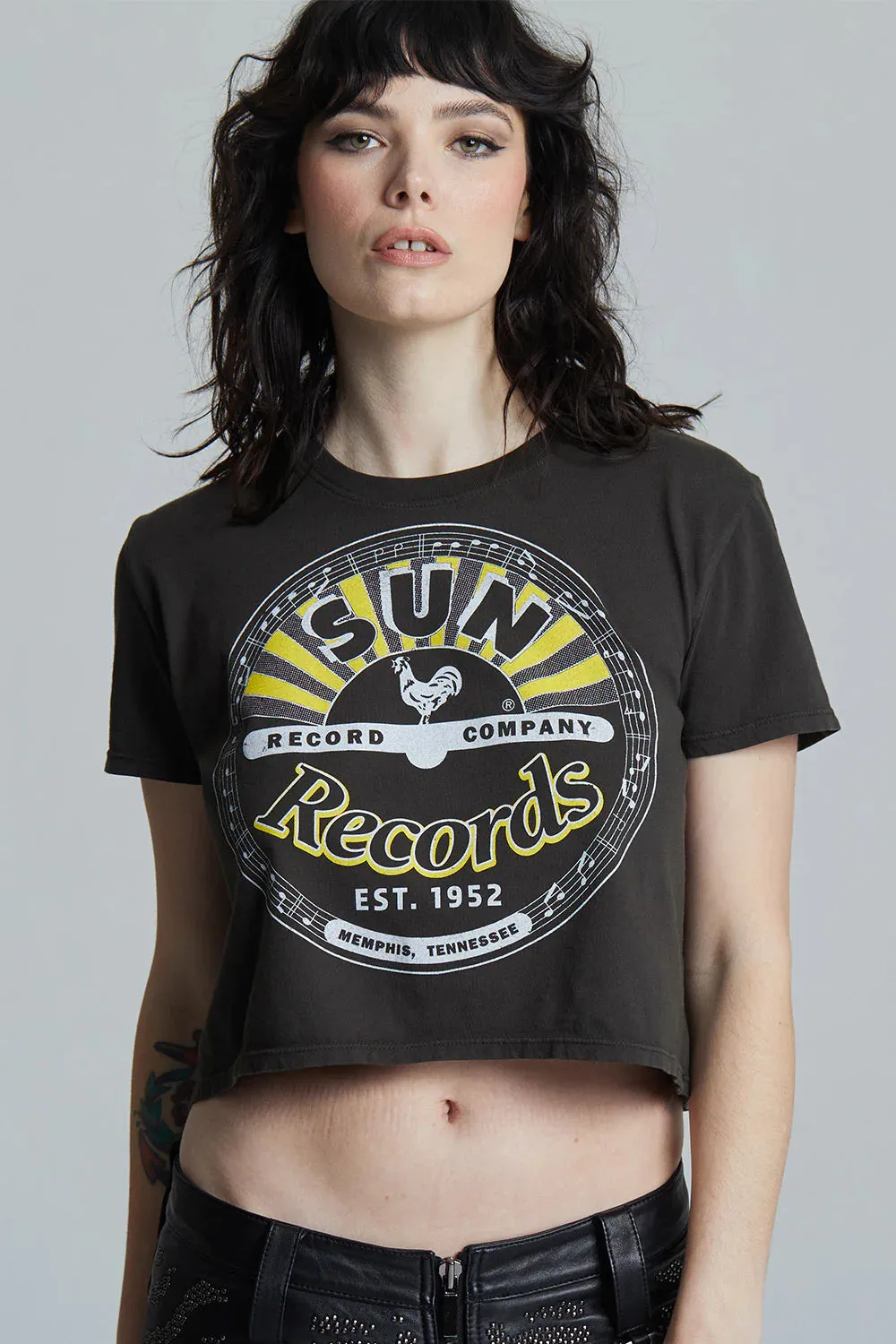 Recycled Karma Sun Records x Elvis Presley Crop Tee