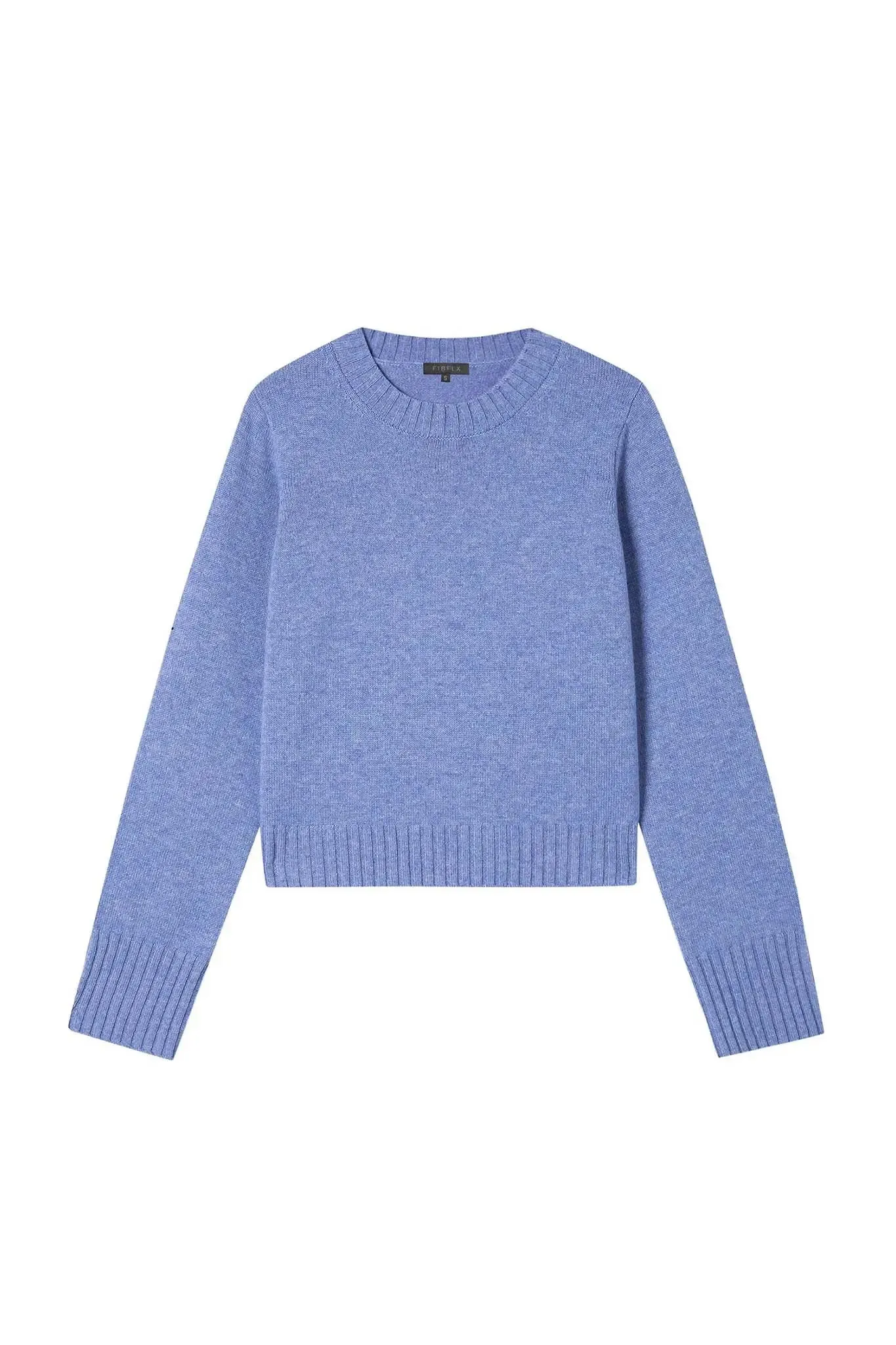 Ribbed Edge Sweater in Cashmere and Wool