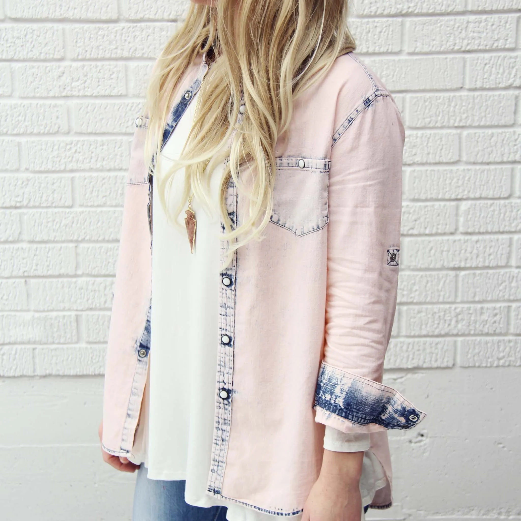 Rosé & Denim Shirt