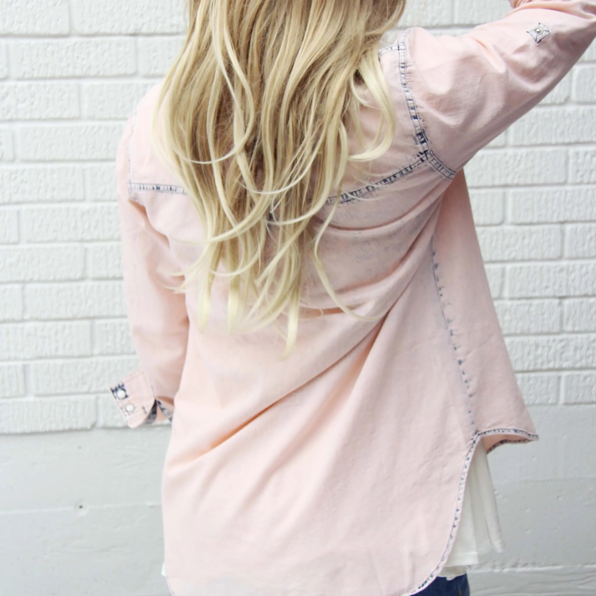 Rosé & Denim Shirt